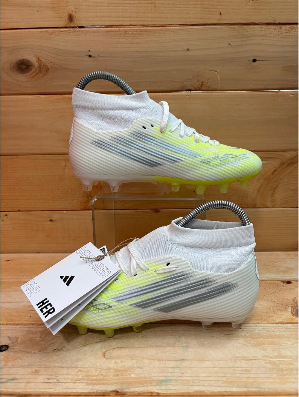 New adidas F50 Sparkfusion Club FG/AG Soccer Cleats White JP8350 Women’s 5.5